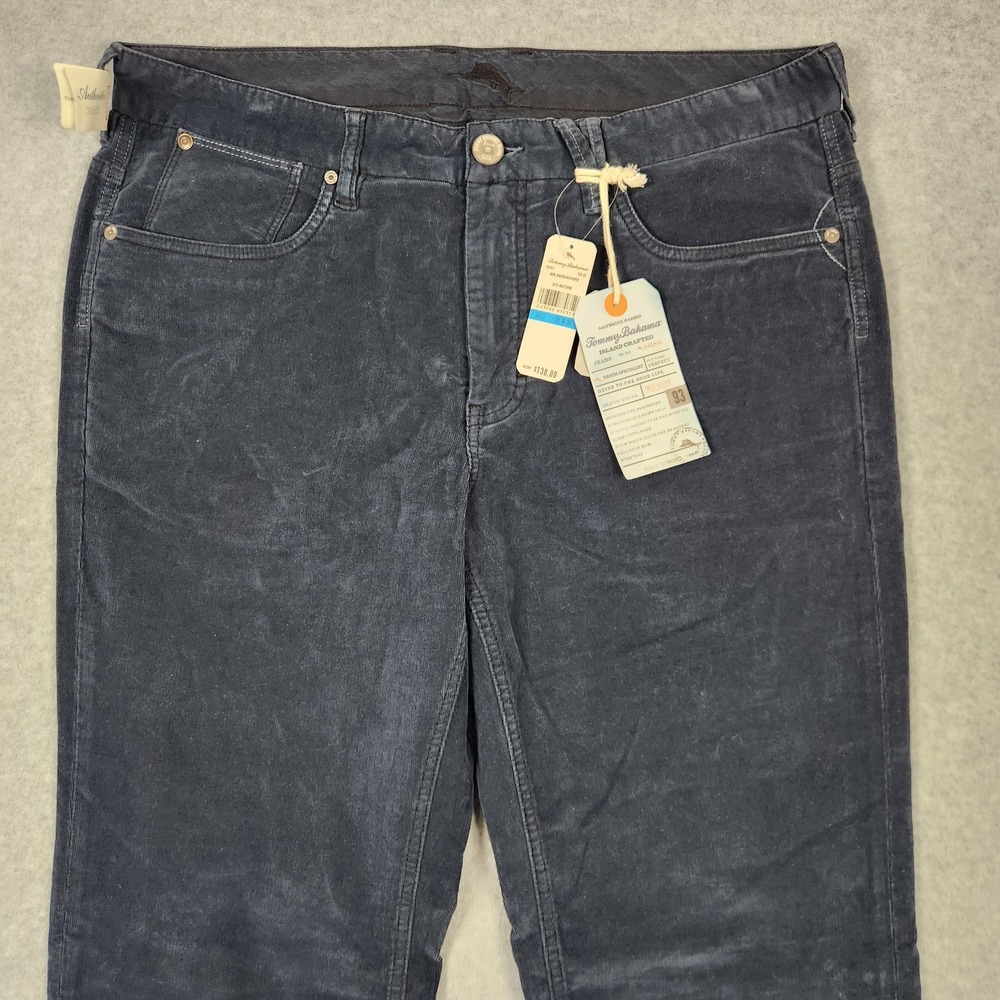 Tommy Bahama Pants 36x32 Blue Corduroy Jenson Straight Leg Pinwale Relax NEW